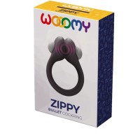 Wooomy Zippy Vibrating Ring With Bullet - Black