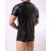 Fashion Black Faux Leather Men Sexy Lingerie Tops