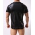 Fashion Black Faux Leather Men Sexy Lingerie Tops