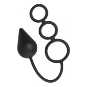 Triple Threat Silicone Tri Cock Ring and Anal Plug