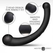 10X Vibra-Crescent Vibrating Silicone Dual-Ended Dildo - Black 10X Vibra-Crescent Vibrating Silicone Dual-Ended Dildo - Black