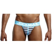 Jockmail Sky Blue with navy and white stripes