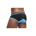 Jockmail Briefs - Black and Sky Blue with White Band