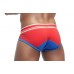 Jockmail Briefs - Red and Sky Blue with White Band