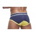 Jockmail Briefs - Navy and Yellow with White Band
