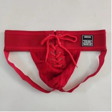 MEN'S JOCKMAIL LACE UP JOCKSTRAP - RED