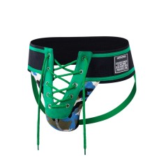 MEN'S JOCKMAIL LACE UP JOCKSTRAP - GREEN