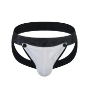 Jockmail Detachable Iridescent Pouch Jockstrap - White