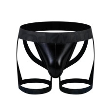 JOCKMAIL - Iridescent Jockstrap + Leg Straps -Black