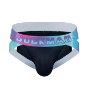 Jockmail Neon Retro Side Cut Brief - Black Jockmail Neon Retro Side Cut Brief - Black