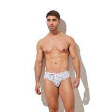 Jockmail Front Push Cup Pads Swim Briefs - White