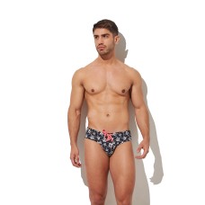 Jockmail Front Push Cup Pads Swim Briefs - Black