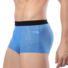 Blue Breathable U Convex Mens Trunk