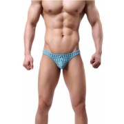 Elastic Blue Mesh Briefs T-Back
