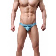 Elastic Blue Mesh Briefs T-Back