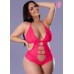 Get It Girl Halter Teddy with Snap Crotch - Diva Pink
