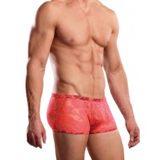 Neon Lace Mini Short - Coral