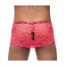 Neon Lace Double Pleasure Short - Coral