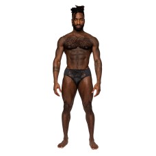 Sassy Lace Bikini Solid Pouch Black