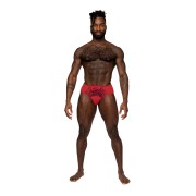 Sassy Lace Bikini Solid Pouch Red