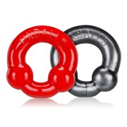 Oxballs Ultraballs Ring 2 Pack - Steel and Red Oxballs Ultraballs Ring 2 Pack - Steel and Red