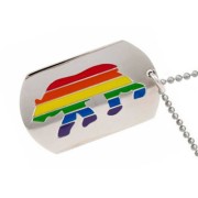 Bear Rainbow Dog Tag