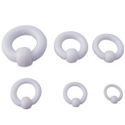 Ball Closure White Acrylic Hoop Captive Bead