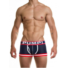 Pump Hollow Mesh Boxers Navy, Red and White
