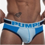 Pump Cotton Briefs Light Blue and White