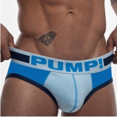 Pump Cotton Briefs Light Blue and White