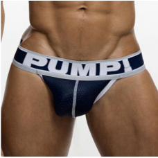 Pump Mesh Jockstrap grey navy and white