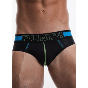 Pump Hollow Mesh Briefs Blue with Green