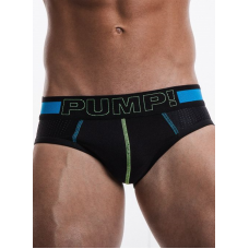 Pump Hollow Mesh Briefs Blue with Green