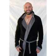 Robe Black and Grey with Hoodie