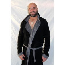 Robe Black and Grey with Hoodie