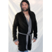 Robe Black and Grey with Hoodie