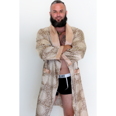Mens Satin Bathrobe  - Gold