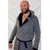 Robe Grey and Black with Hoodie
