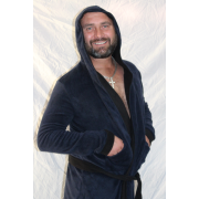 Robe Navy and Black with Hoodie