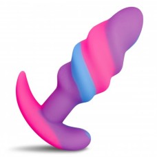 Unicorn Swirl Silicone Butt Plug - Medium
