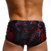 Black Neon Print Swimming Trunks