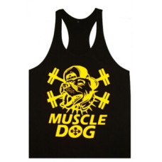 Muscle Dog Vest Black and Gold