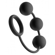 Tom of Finland Silicone Cock Ring with 3 Weighted Balls Tom of Finland Silicone Cock Ring with 3 Weighted Balls